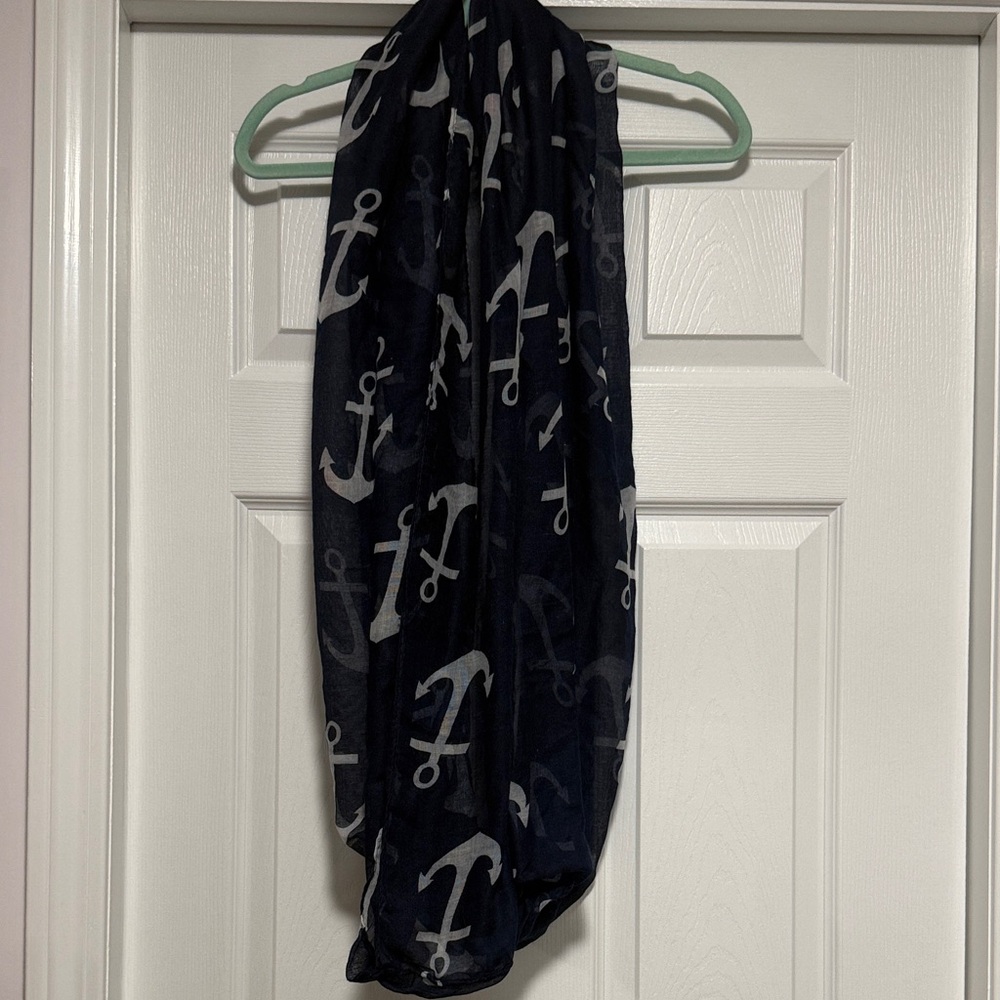 Target Navy and White Anchor Infinity Scarf - Picture 2 of 3